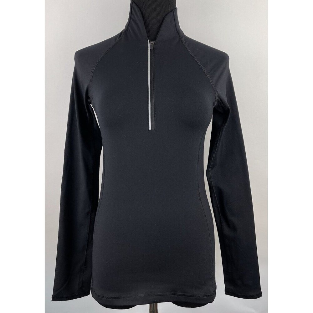 Forever 21 XXI Athletic Yoga Running Black 1/4 Zip Stretch Pullover Size Small